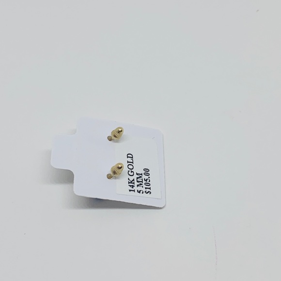 14k Solid Gold Blue Women Stud Earrings
